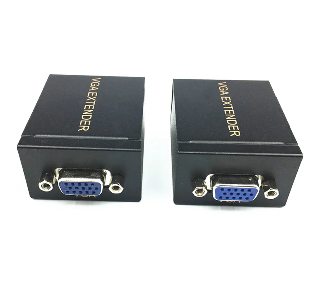 Новый VGA Сетевой удлинитель сигнала отправителя 60 м RJ45 CAT5e/6 передатчик приемник