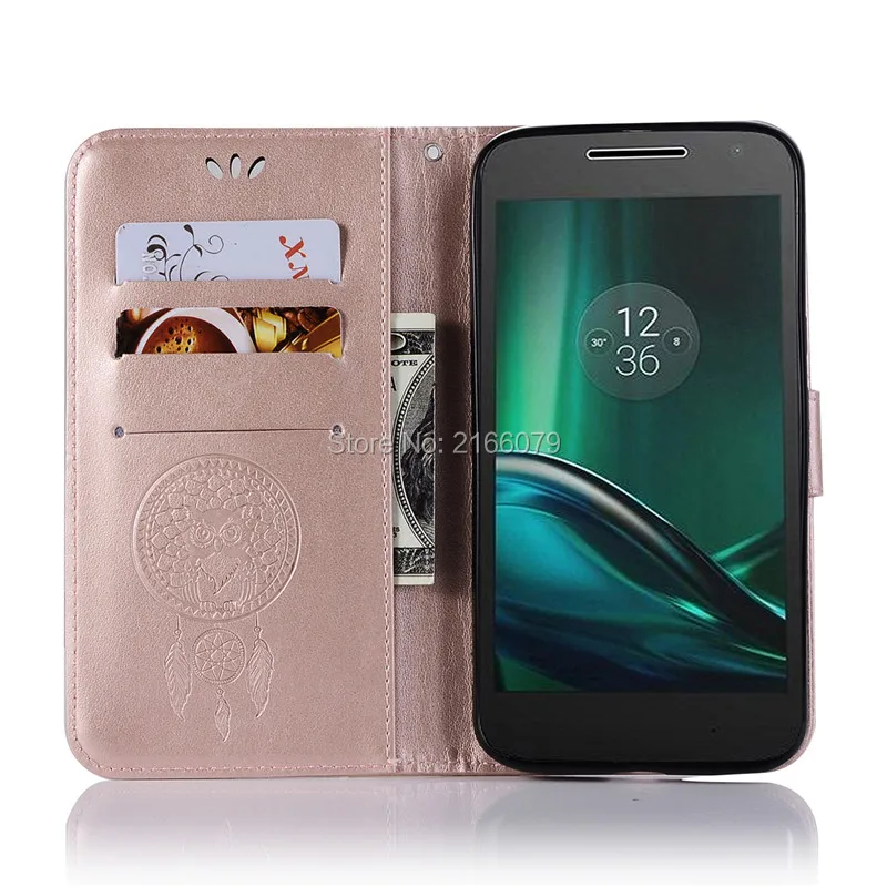 Роскошный чехол-книжка из искусственной кожи с 3D рисунком совы для Motorola Moto G4 G 4-го