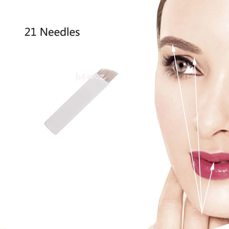 100 шт. 21 контактные иглы для татуажа бровей и губ|blade needle|needles for tattooneedle blade |
