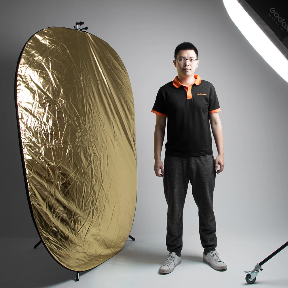 Godox складной отражатель для фотостудии 150*200 см 2 в 1 золото и серебро|photography
