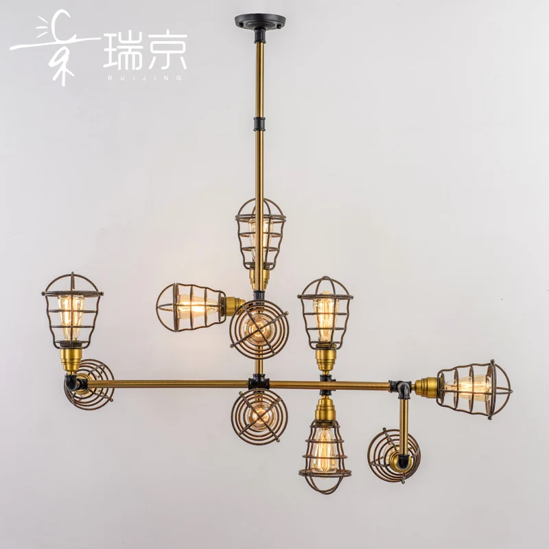 

Retro Pendant Lights pipes wrought iron industrial wind lamps loft living rooms restaurants coffee shops staircases LU817353