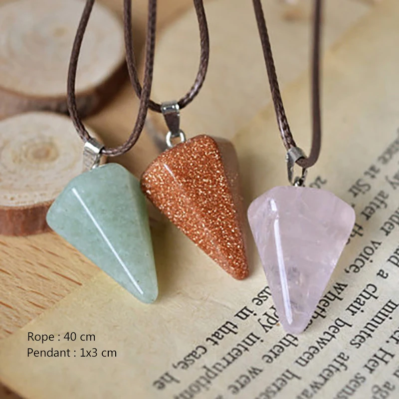 Энергия для счастья и розовыми кристаллами авантюрин Золотой Камень Конус