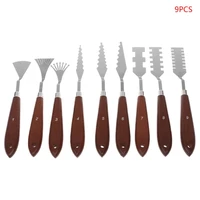 9pcsset professional stainless steel artist oil painting palette knife compact flexible spatula paint pallet art