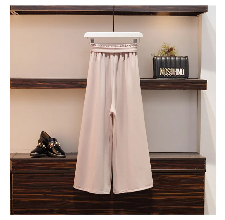 ICHOIX summer pants sets 3xl 4xl 2 piece set women elegant OL wide leg pants Casual bow 2 piece outfits plus size clothing