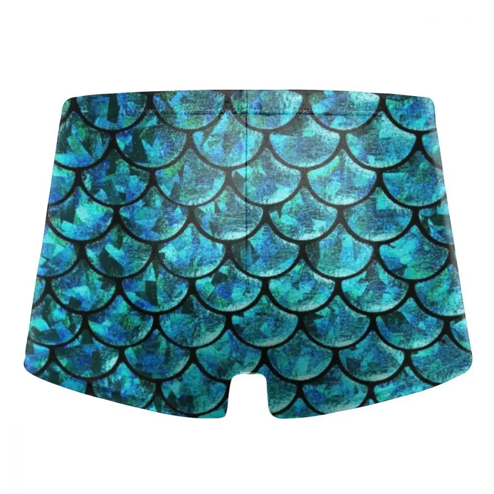 Mermaid Skin Seamless Pattern Pattern 3D Printing Speedo Men's Bathing Male Swimming Trunks Men Boxer Swimwear Sexy Low Waist