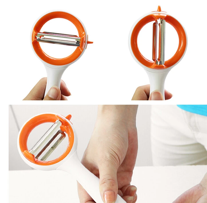 Многофункциональные кухонные принадлежности 2-в-1 вращающийся нож для фруктов