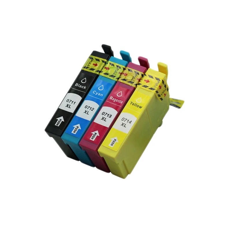 

4pcs T0711 - T0714 Ink Cartridges Full Ink For Epson Stylus SX210 SX215 SX218 SX115 SX405 SX410 SX415 SX605 D78 DX4000 Printer
