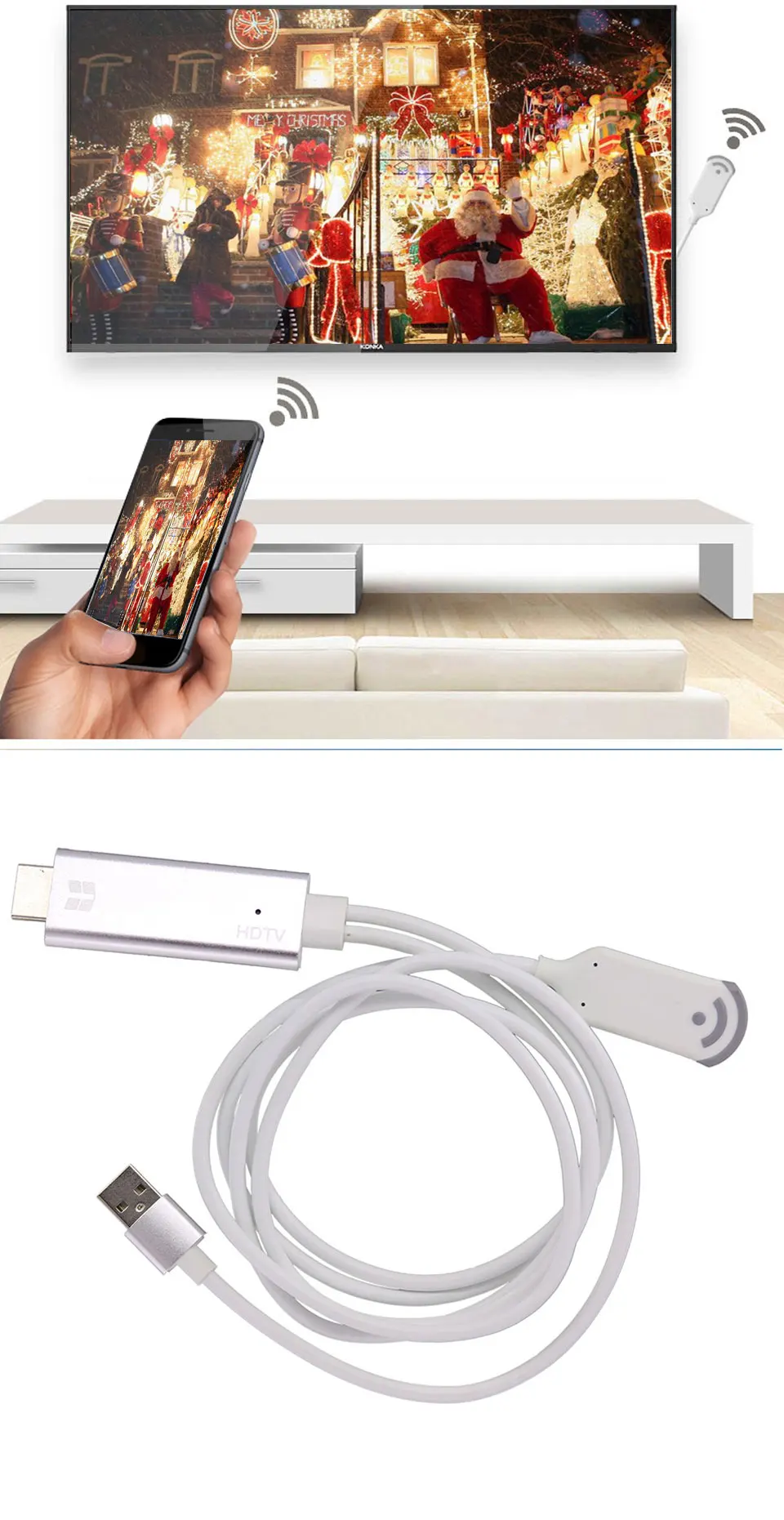 Стиль WiFi беспроводной HDMI кабель для MHL к HDMI конвертер 1080P HDTV адаптер для iPhone Android