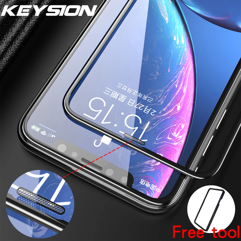 Защитное стекло KEYSION закаленное с полным покрытием для iPhone XS Max XR X | Мобильные