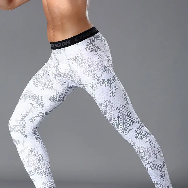 Мужские компрессионные брюки облегающие Легинсы под слоем для занятий спортом
