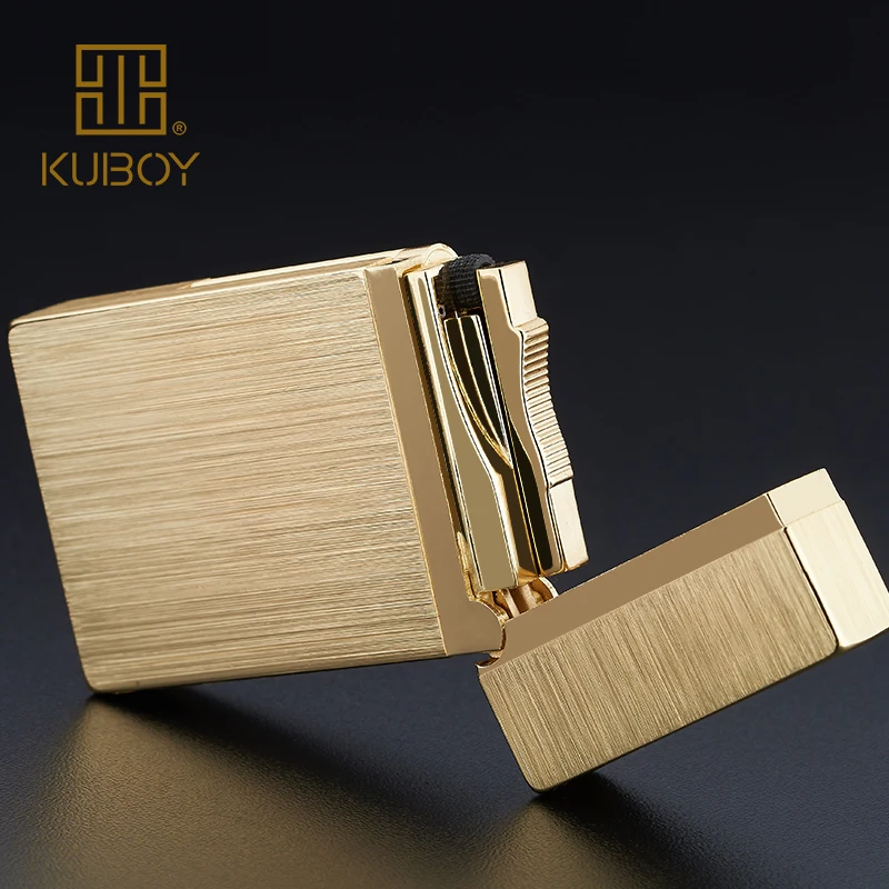 Высококачественная брендовая газовая зажигалка KUBOY белая матовая никелевая
