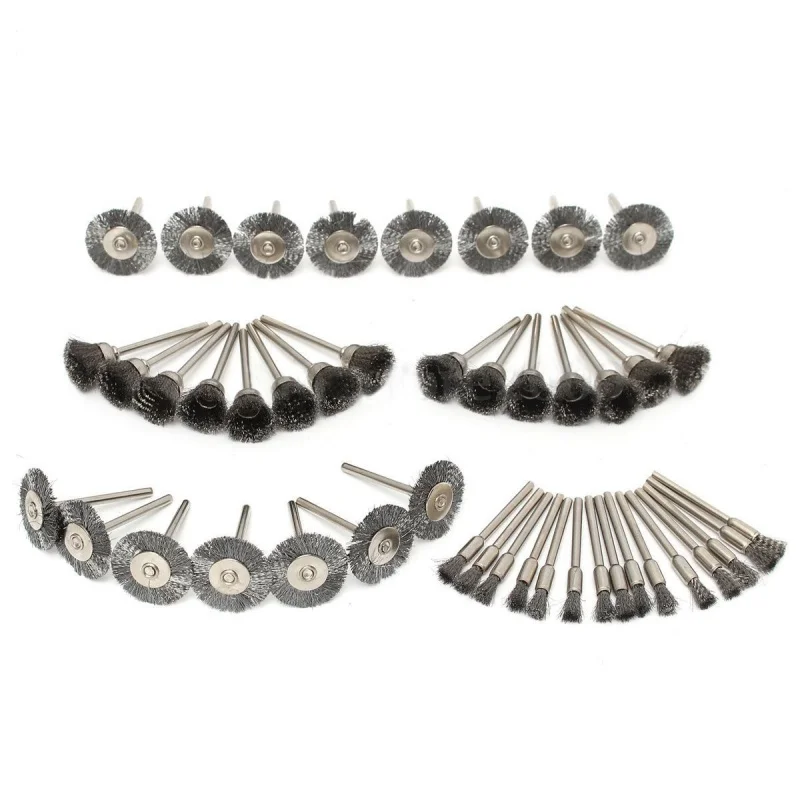 45Pcs Steel Wire Wheel Pen Cup Brushes Set Kit Accessories for Dremel Rotary Tool | Инструменты