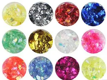 12 Бутылок/Набор Nail Art Стад Rhinestoned Акриловые УФ Гель 3D Ногтей Украшения DIY Shell Бумага