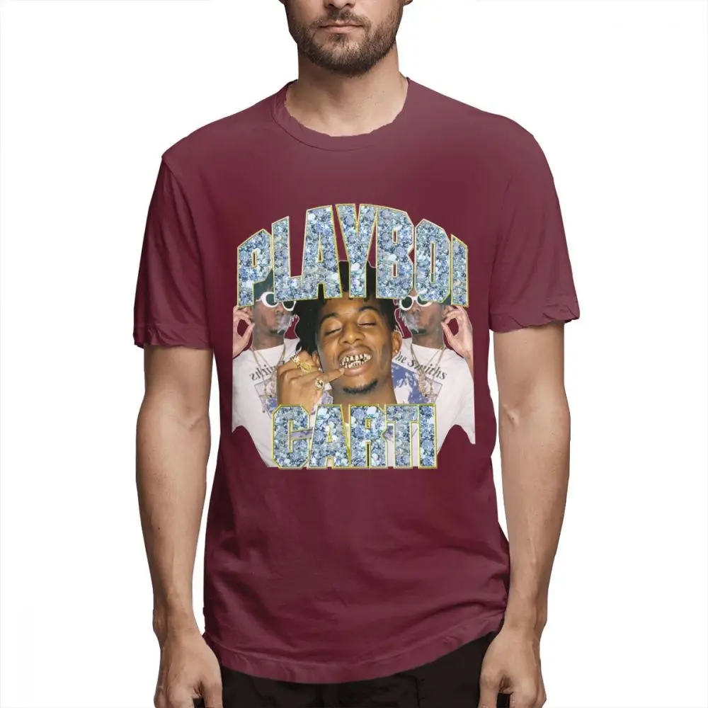Коричневый Playboi Carti Винтажная футболка с коротким рукавом, дизайн для мужчин, популярная качественная хлопковая футболка для мужчин - Цвет: Коричневый