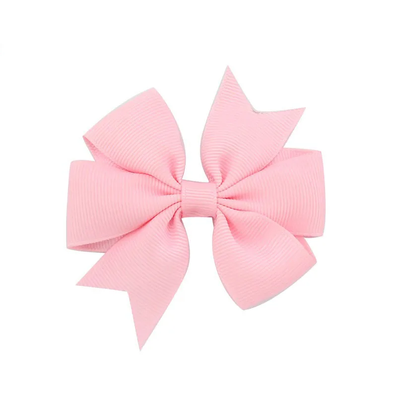 11 Pink Модные 3 дюймов для девочек Детские аксессуары для волос корсажная лента Одноцветный бант для волос, бутик детские заколки ручной зажим для волос - Цвет: 11 Pink