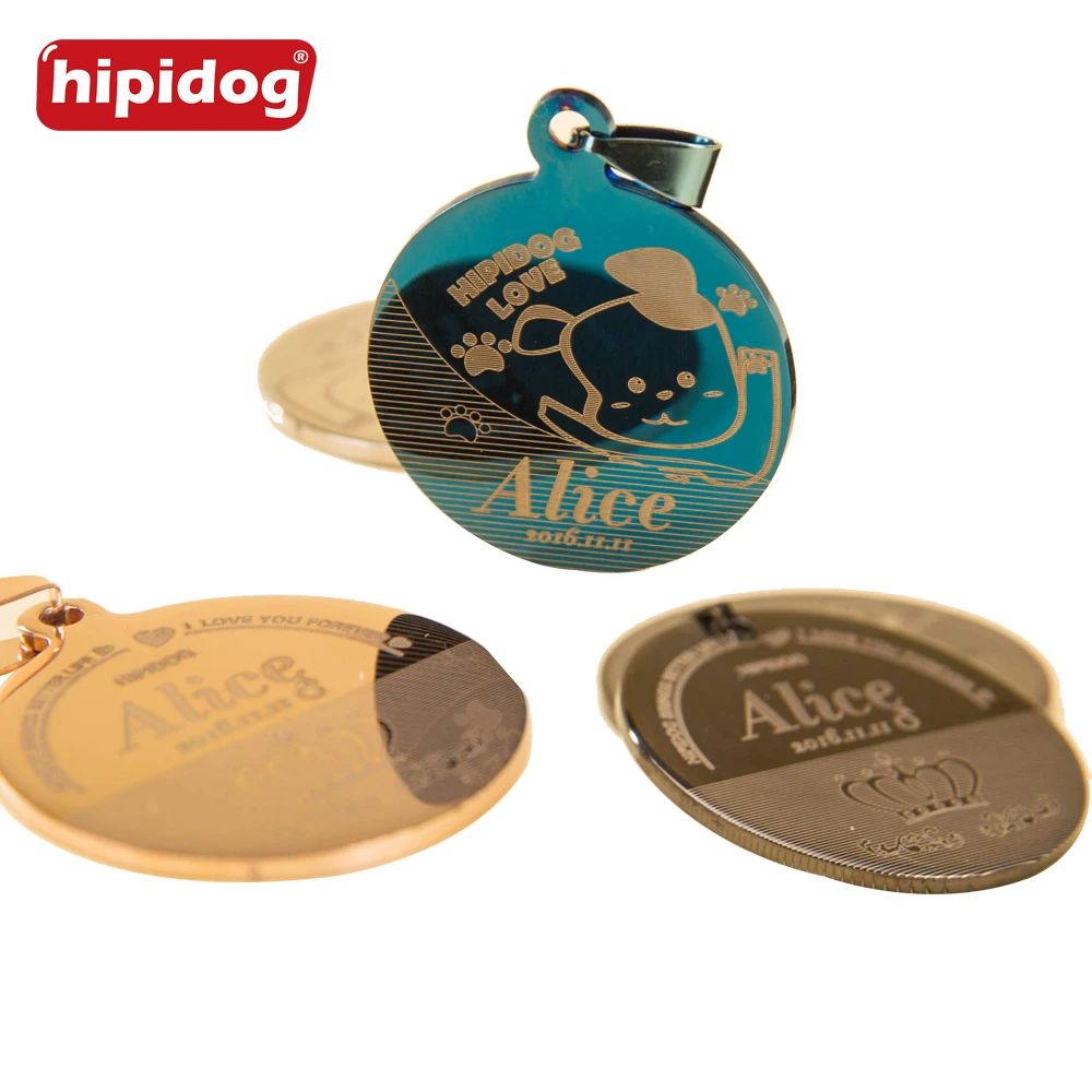 Hipidog пользовательские выгравированы собак Pet Tag Двусторонняя