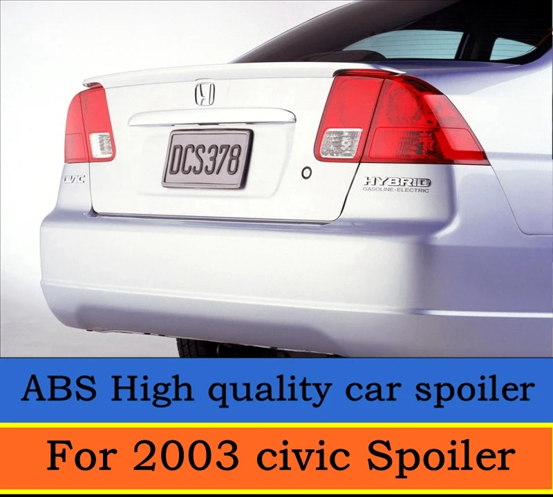 Для 2003 civic спойлер высокого качества ABS Материал заднее крыло автомобиля праймер