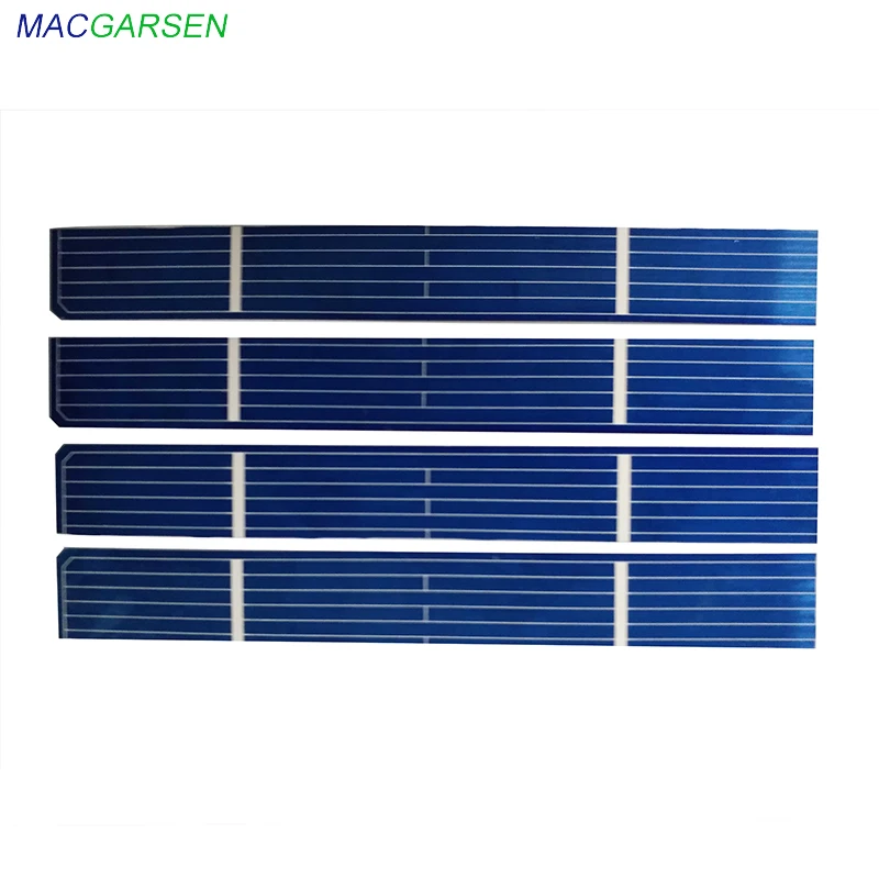 MACRAGSEN 100 шт Солнечная панель 0,5 V 260mA поликристаллический Solars Cell 78x10mm DIY Солнечное автомобильное зарядное устройство Usb power Bank модуль