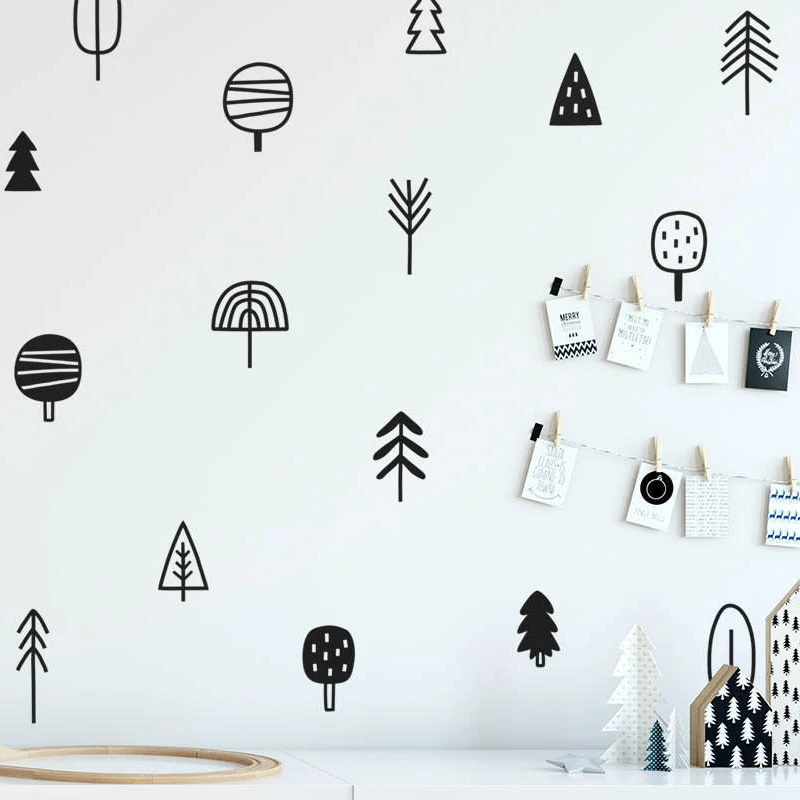 Милые виниловые наклейки на стену с изображением леса и сосны|tree wall decal|vinyl stickerswall