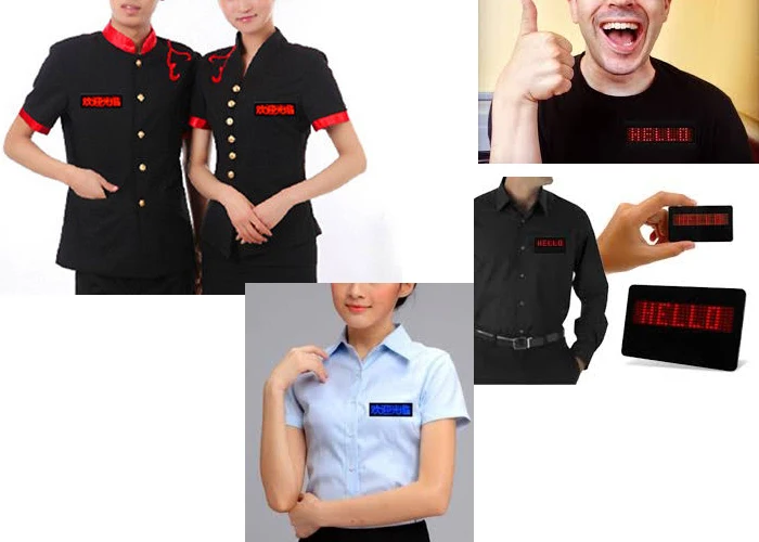 Белый светодиод знаки Перезаряжаемые Прокрутка Имя карты тег USB LED Знак тегов