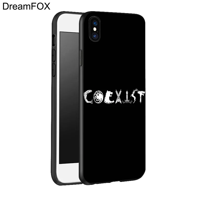DREAMFOX K052 Coexist Tumblr Черный Мягкий ТПУ силиконовый чехол для Apple iPhone 11 Pro XR XS Max X 8 7 6 6S Plus