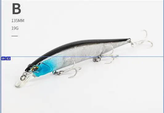 B Рыбалка Lure135mm 19 г реалистичные Мульти Щука муски Жесткий гольян литье приманка Swimbait тройной крючок воблер качество воблер для мелкой рыбы - Цвет: B