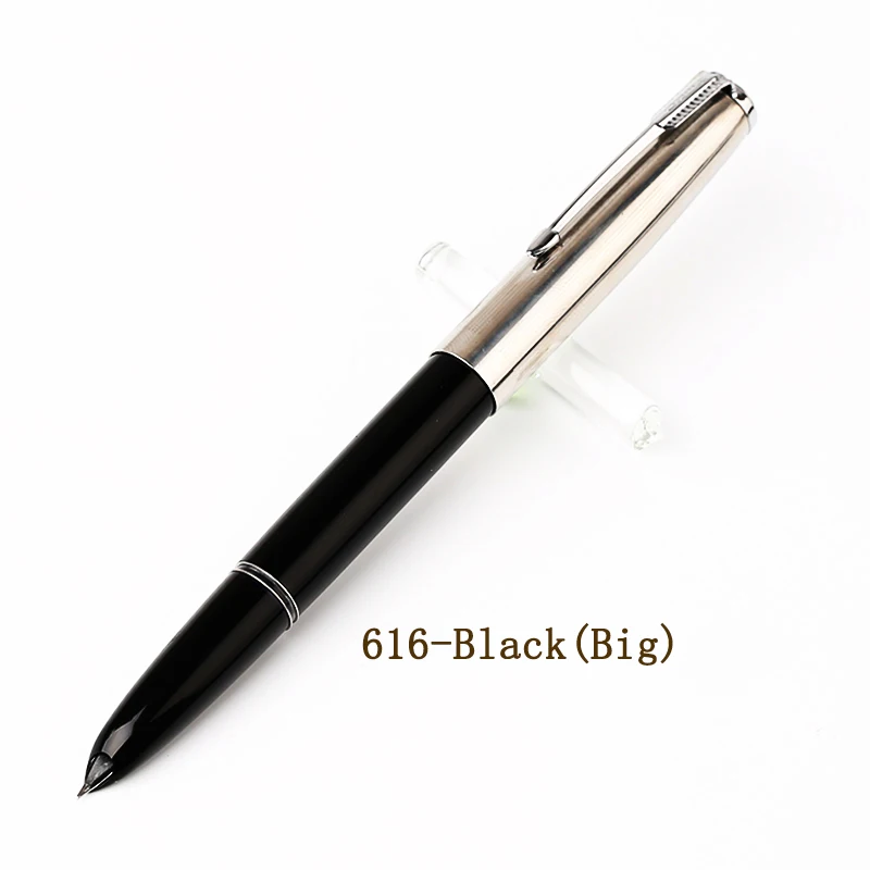 616 Big Black Подлинное качество HERO 616 Классическая ностальгическая перьевая ручка 616-2 Золотой зажим/колпачок чернильная ручка Иридиевый тонкий наконечник 0,5 мм для студентов - Цвет: 616 Big Black