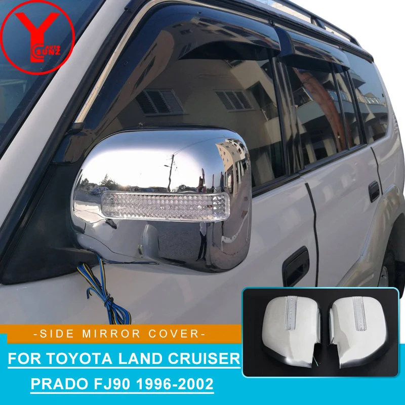 Хромированный чехол на зеркало заднего вида светильник для Toyota Land cruiser Prado fj90 3400