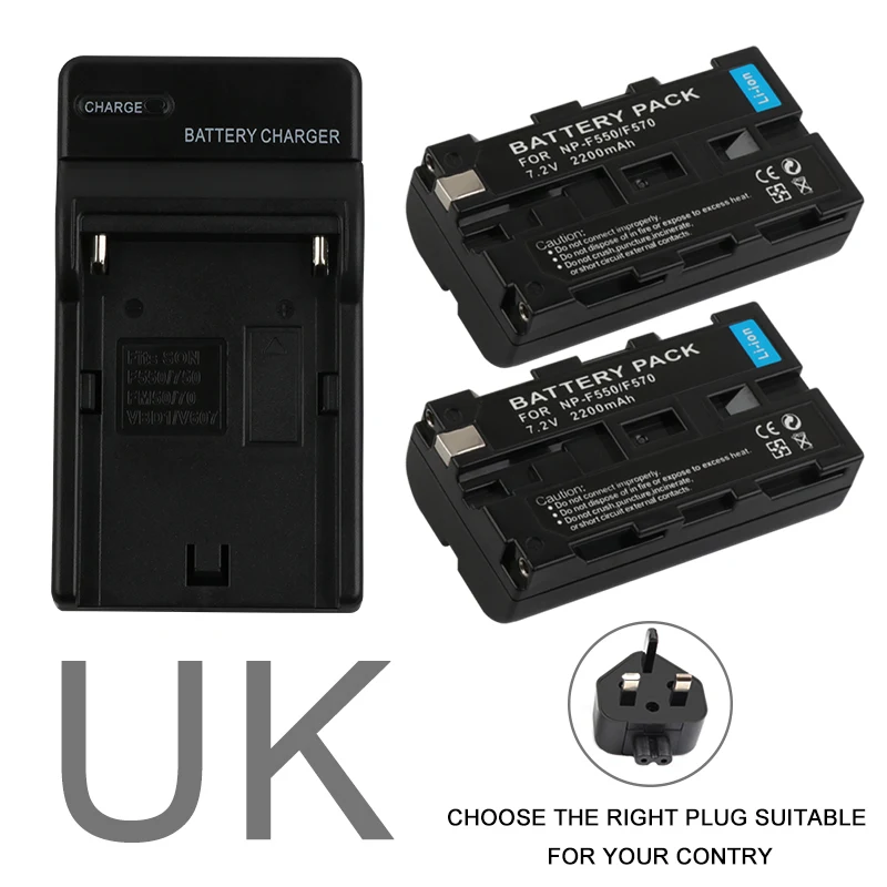 RP 2 шт. x NP-F550/NP-F570 NP F550 NP F570 полное декодирование батареи+ настенное зарядное устройство для sony NPF550 NPF570 батареи цифровой камеры