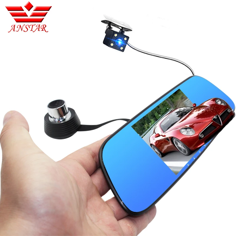 Автомобильный видеорегистратор ANSTAR 5 &quotс двумя объективами и зеркалом заднего