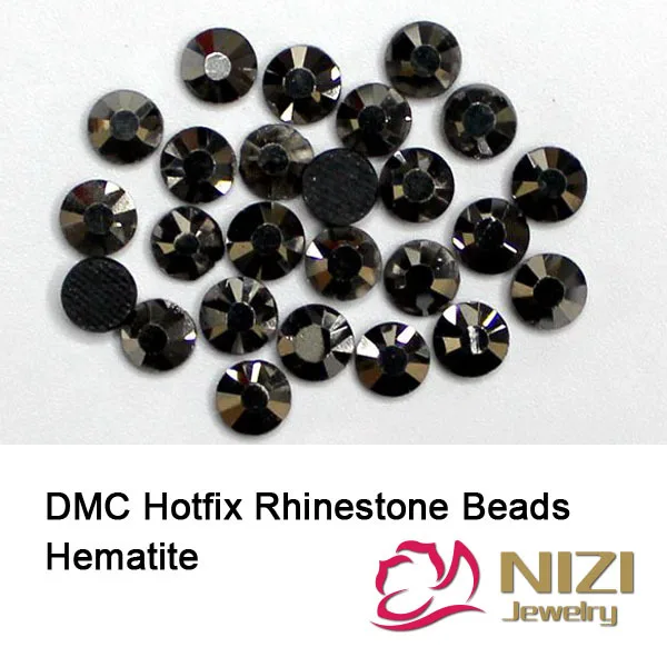 DMC стразы с горячей фиксацией для бридалов гематит плоской задней поверхностью