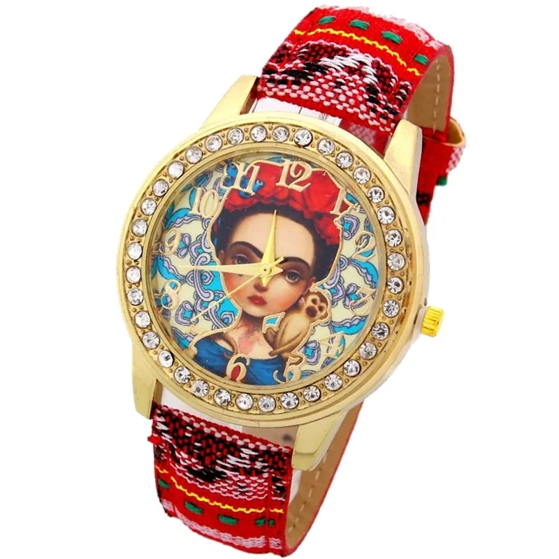 Gnova Platinum модные женские часы для девочек с синей обезьянкой этнические кварцевые