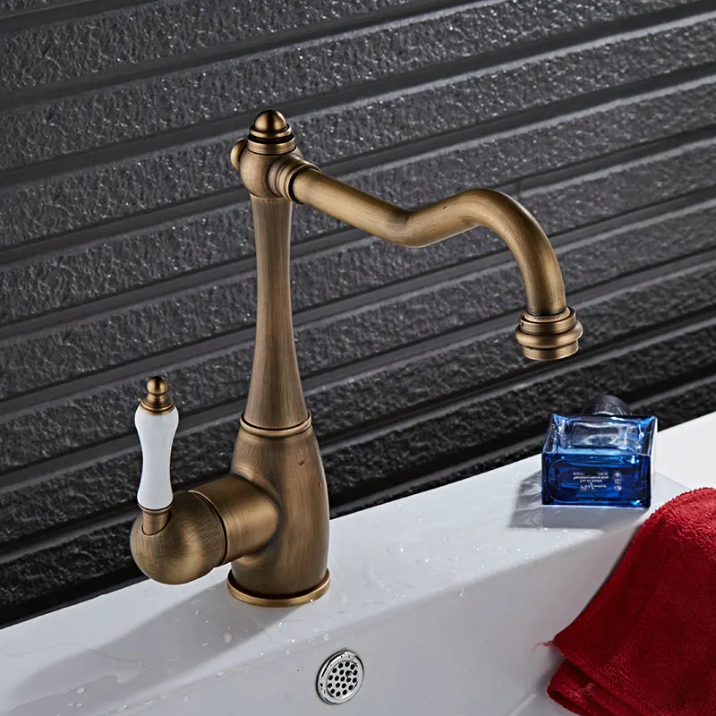 Antique bronze sink tap kitchen faucets vegetables 360 swivel mixer antique single handle faucet JM878 |