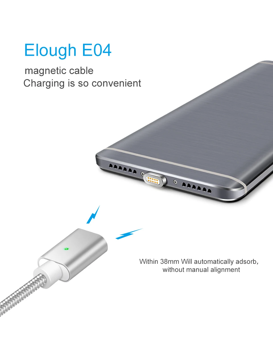 Elough E04 Магнитный кабель для iPhone XS X 7 5 6 Plus iPad телефоны Быстрая зарядка USB кабель для iPhone кабель зарядного устройства