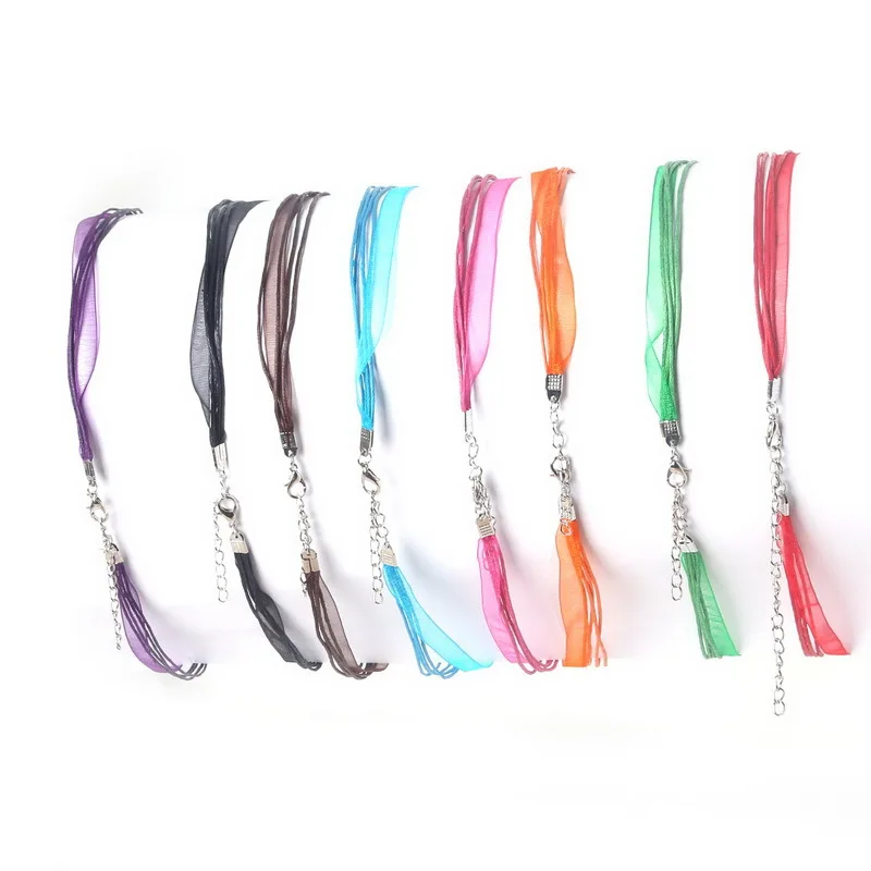 10 шт./лот шнур из органзы с застежкой Лобстер для самостоятельного изготовления