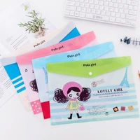 cute girl snaps file bag waterproof and dustproof test paper pencil case data storage bag pencil case student office stationery