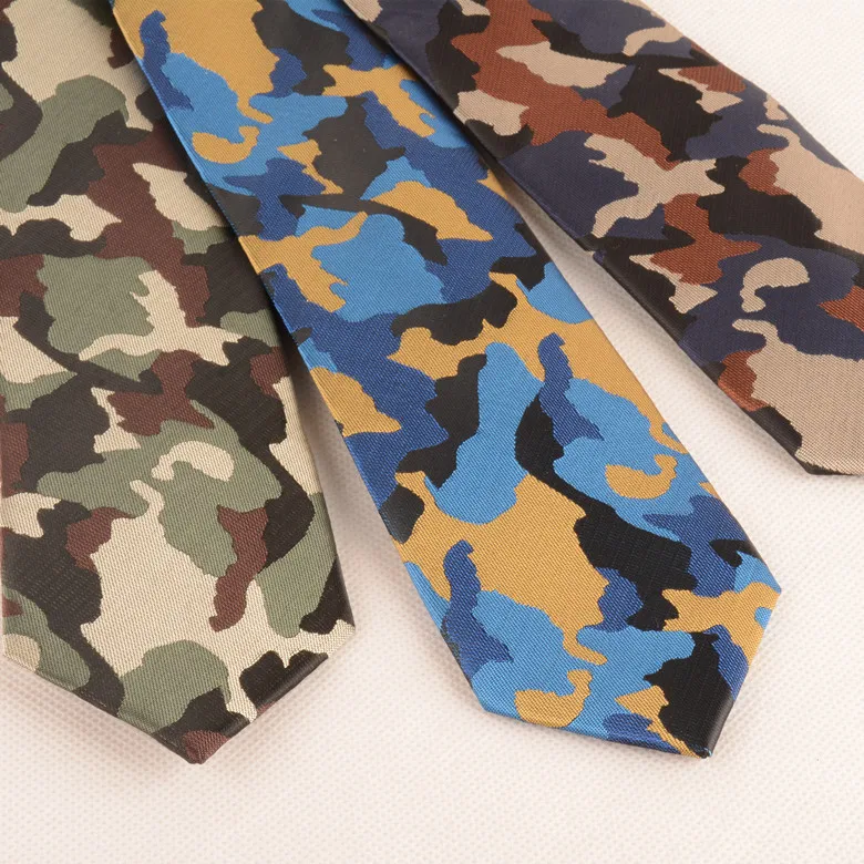 Printed Narrow Tie New Fashion Unisex Cool Leisure Tie 6*145CM Camouflage Uniform High Quality Breathe Thin Party Gift Tie