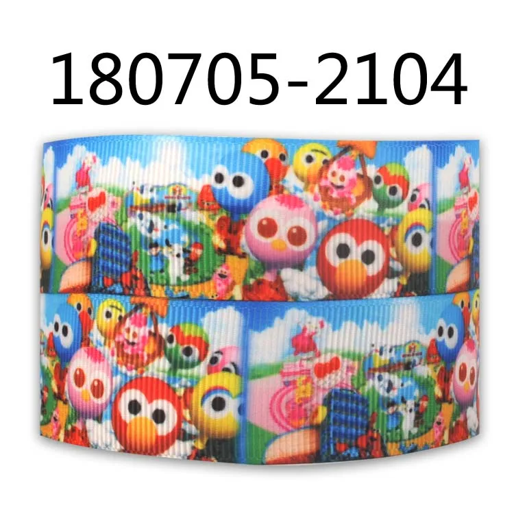 180705-2104 10 метров-разных размеров-Улица Сезам печатных Grosgrain ленты-мультфильм лента-Элмо и друзья - Цвет: 180705-2104