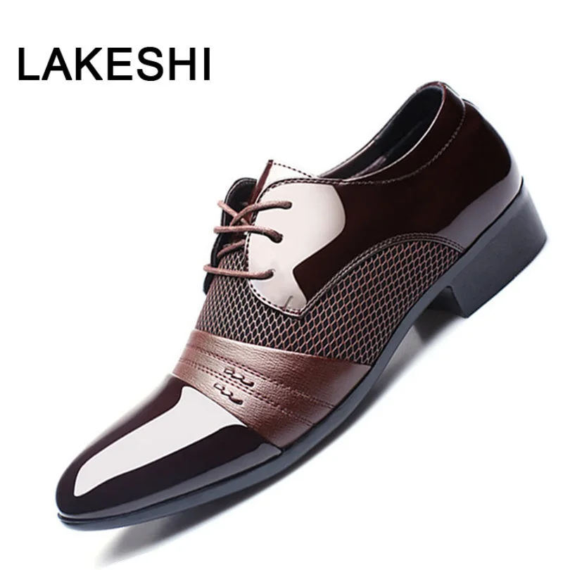 Мужские модельные туфли мужские кожаные деловые на плоской подошве дышащие