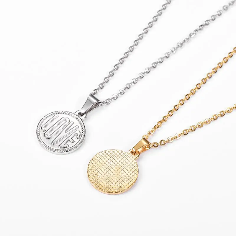 ZFVB Fashion Lovers LOVE Pendant Necklaces Women Stainless Steel Gold Silver color Clavicle Chain Necklace Pendants Jewelry Gift | Украшения