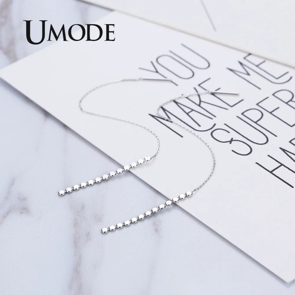 UMODE, 925 пробы, серебряная цепочка, висячие серьги-капли для женщин, серебряные ювелирные изделия, женские серьги, ULE0266