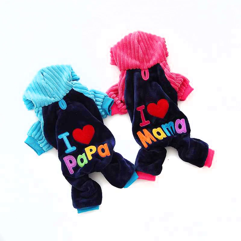 Новейшая одежда Love Mama Papa Dlyamalenkih для собак розовые синие Зимние теплые домашние