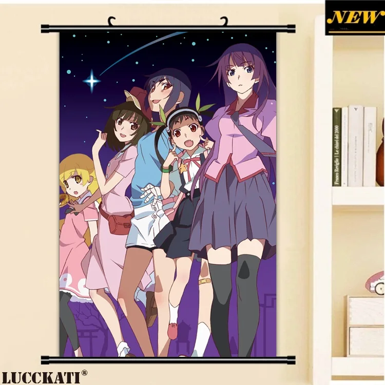J 40X60 см Monogatari серии ИСТОРИЯ Bakemonogatari Лолита лоли мультфильм аниме стены прокрутки картина росписи плакат ткань холст живопись - Цвет: J