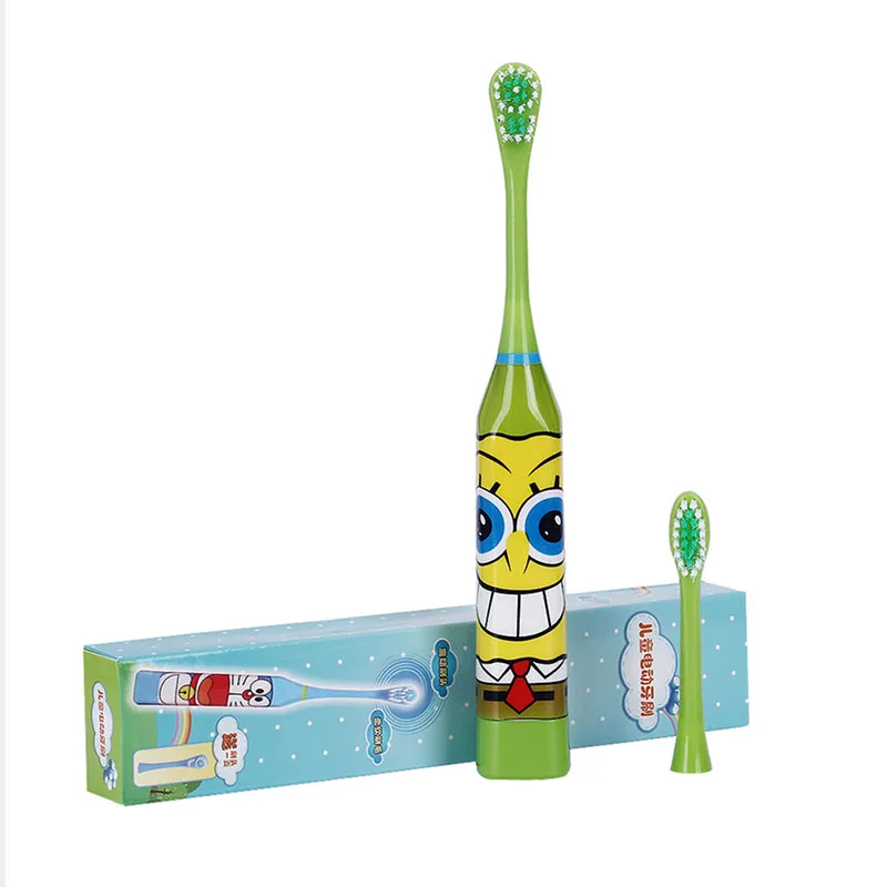 Модная Детская электрическая зубная щетка с мультяшным рисунком Мягкая
