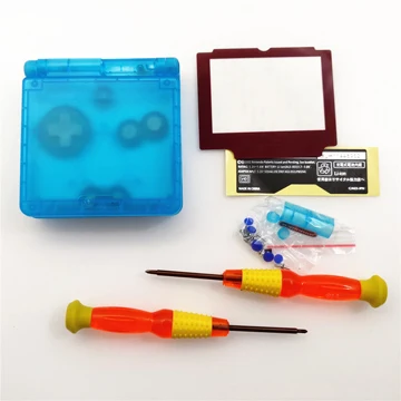 Red screen lens Замена для GBA SP светящаяся в темноте GITD светящаяся прозрачная синяя оболочка корпуса для nintendo GameBoy Advance SP консоль - Цвет: Red screen lens