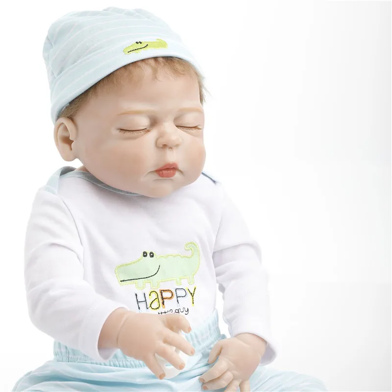 SanyDoll 22 дюйма 55 см силиконовые куклы Реборн милый костюм Спящая кукла фестиваль