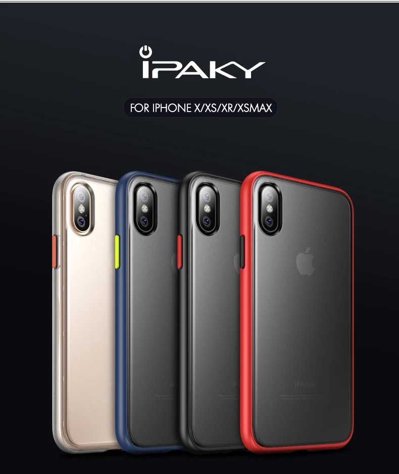 Для iPhone XS чехол Magic Shadow IPAKY для iPhone XS MAX чехол с цветными кнопками Мягкий Бампер PC Гибридный противоударный чехол для iPhone XR