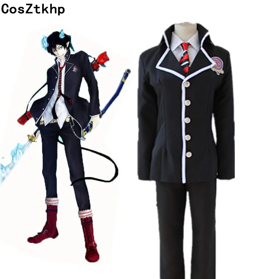 COSZTHKP Ao no Exorcist Blue Okumura Rin Юкио Окумура Косплей Костюм Полный комплект школьная