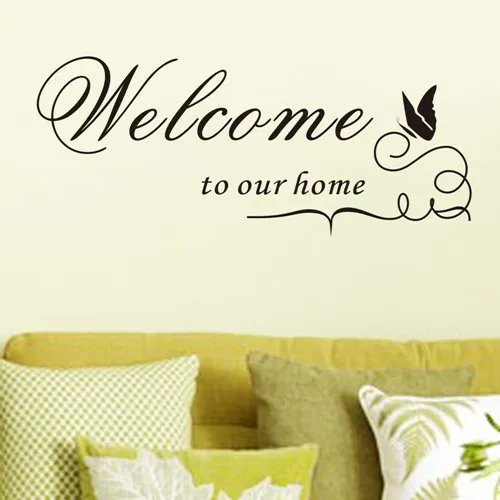

New Quote Removable Vinyl Decal Wall Sticker Welcome to our home Home Decor DIY EMS DHL FeDex
