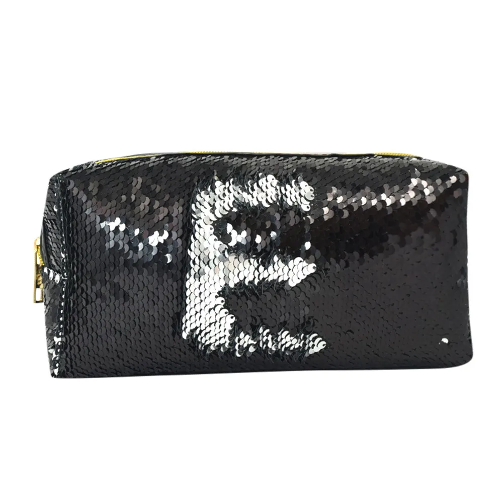 Косметичка Русалка с блестками пенал для макияжа сумочка монет кошелек на молнии